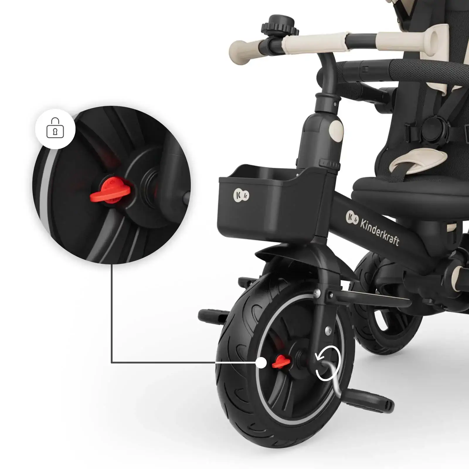 Триколісний велосипед Kinderkraft Spinstep 2 Plus Beige (KRSPST02BEGPL00) UA