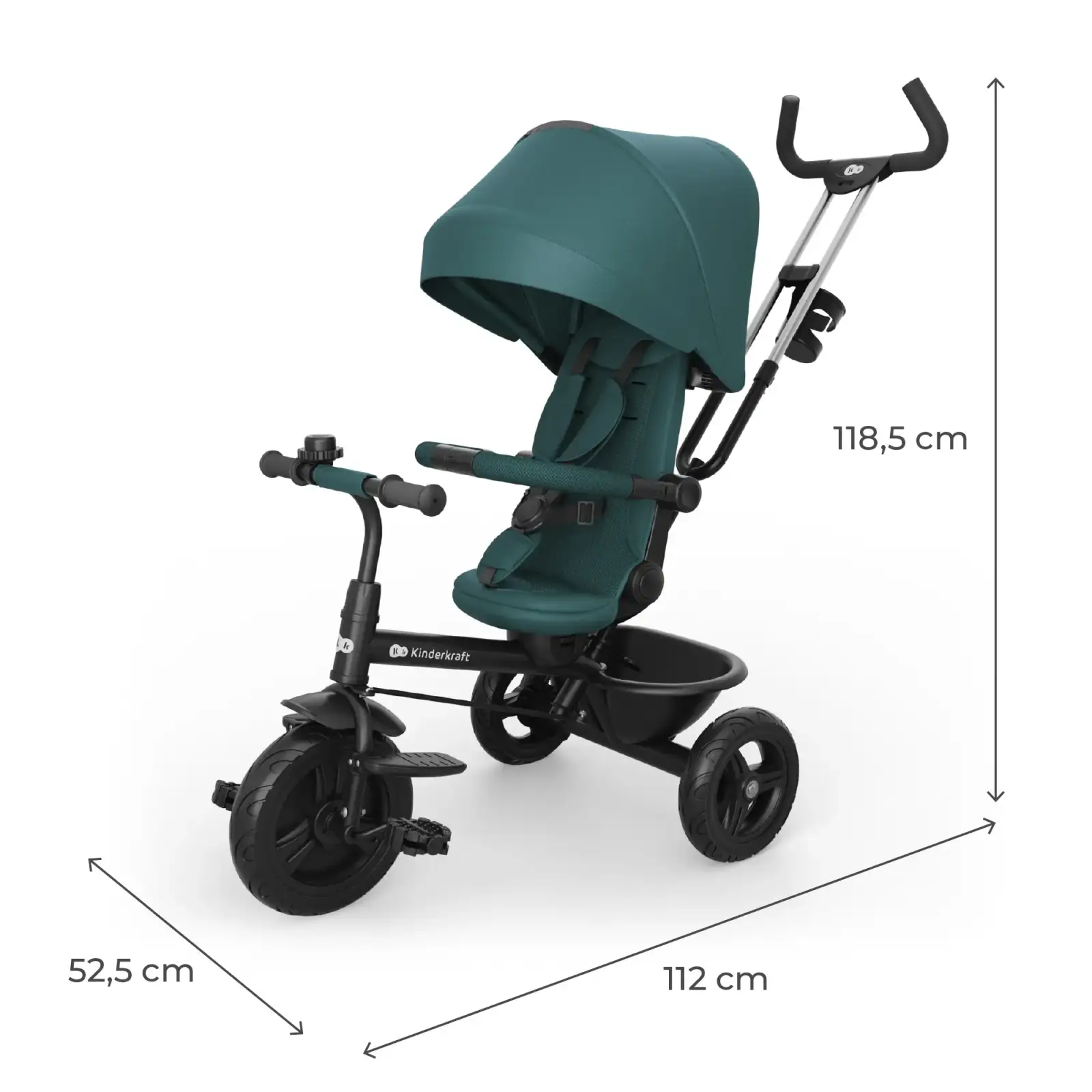 Трехколесный велосипед Kinderkraft Aston 2 Plus Green (KRASTO02GREPL00) UA