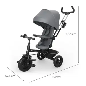Трехколесный велосипед Kinderkraft Aston 2 Plus Grey (KRASTO02GRYPL00)