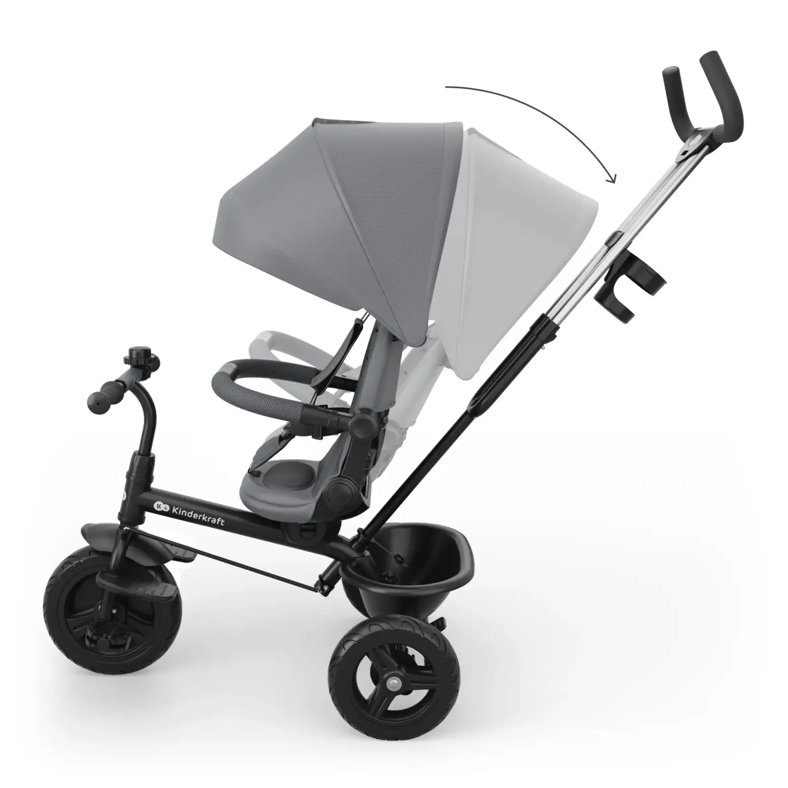 Трехколесный велосипед Kinderkraft Aston 2 Plus Grey (KRASTO02GRYPL00)