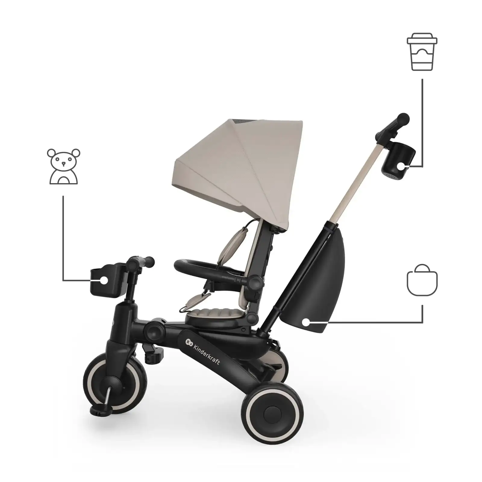 Трехколесный велосипед Kinderkraft Jazz 3 Beige (KRJAZZ03BEG0000) UA