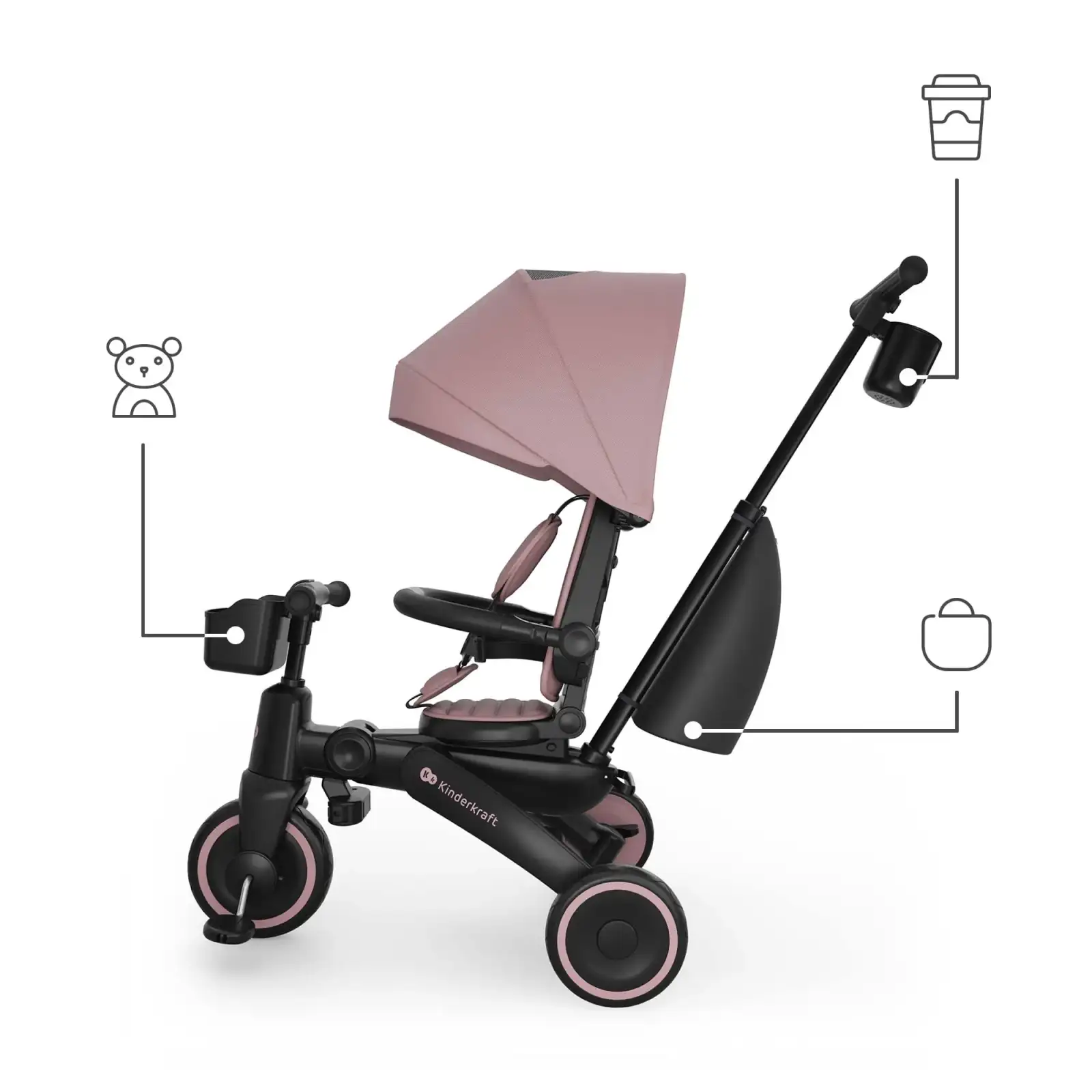 Трехколесный велосипед Kinderkraft Jazz 3 Pink (KRJAZZ03PNK0000) UA