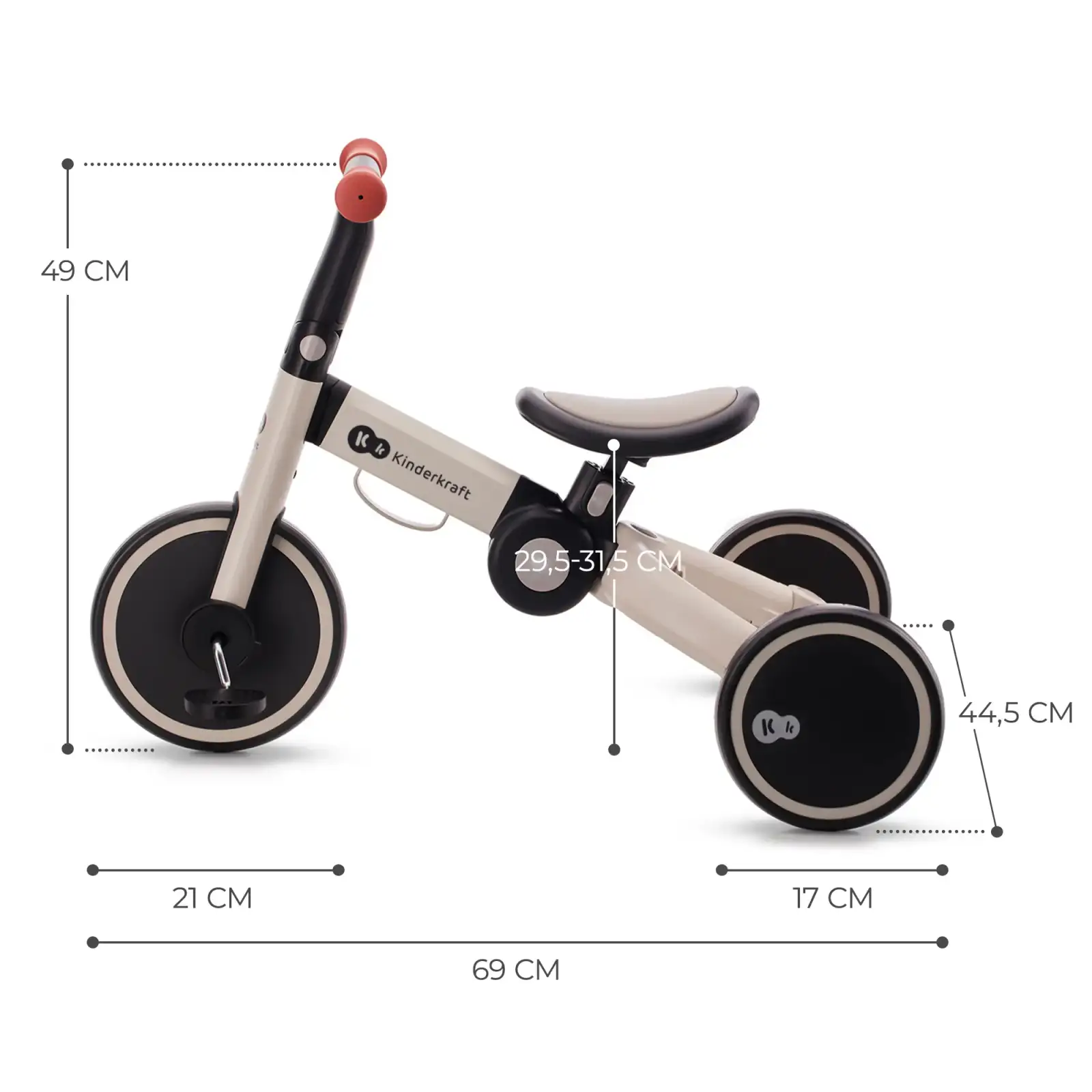 Трехколесный велосипед 3 в 1 Kinderkraft 4TRIKE Silver Grey (KR4TRI22GRY0000)