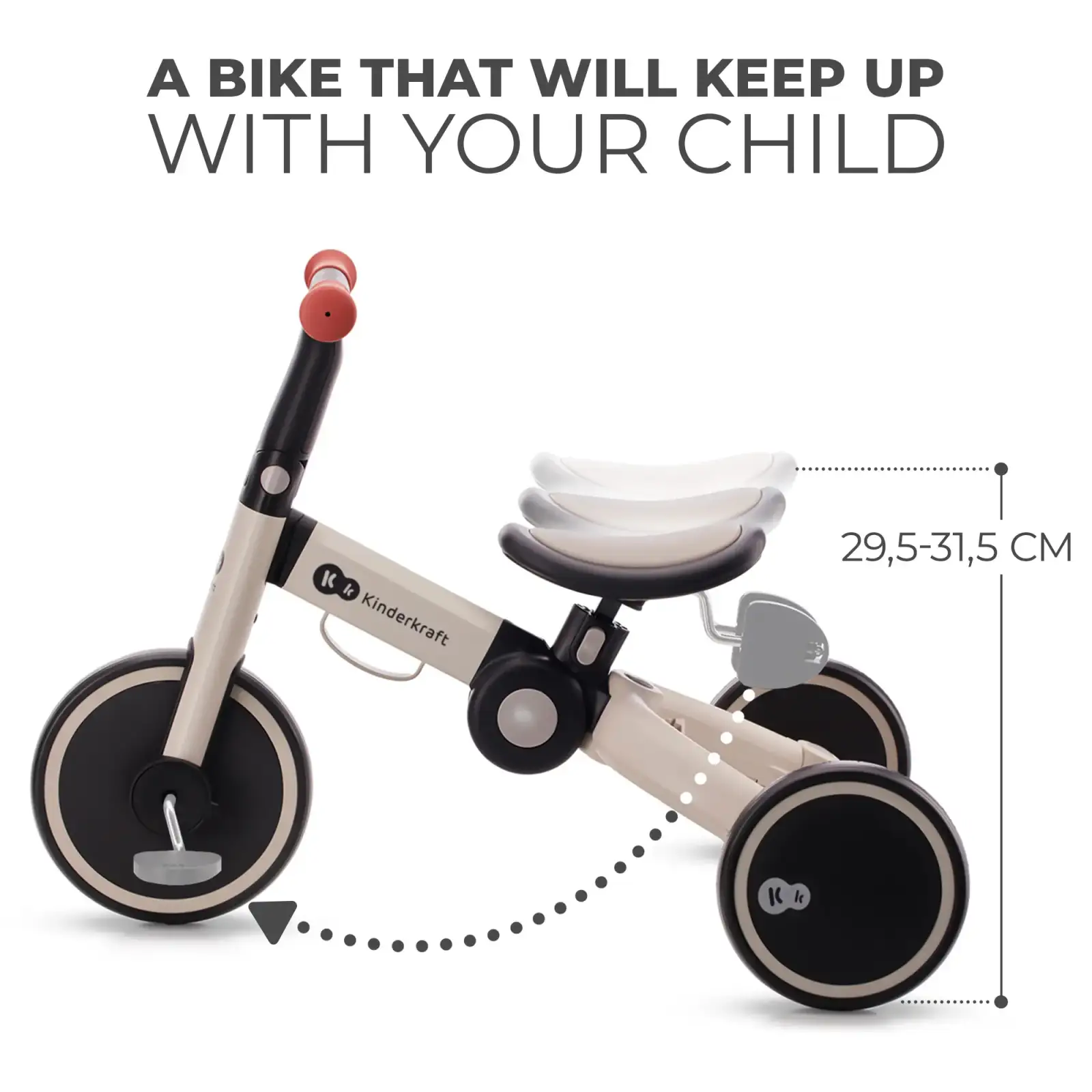 Трехколесный велосипед 3 в 1 Kinderkraft 4TRIKE Silver Grey (KR4TRI22GRY0000)
