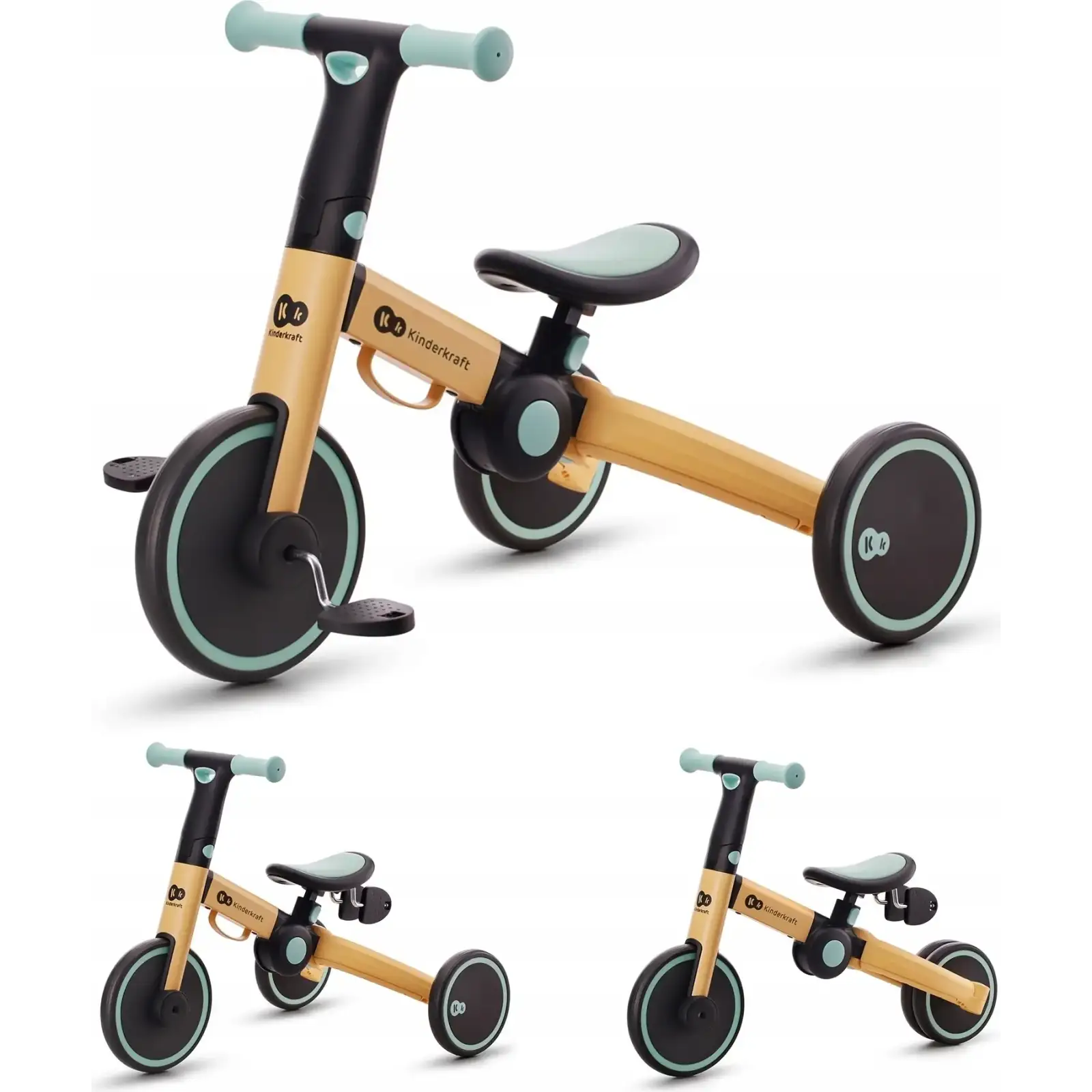 Триколісний велосипед 3 в 1 Kinderkraft 4TRIKE Sunflower Blue (KR4TRI22BLU0000)