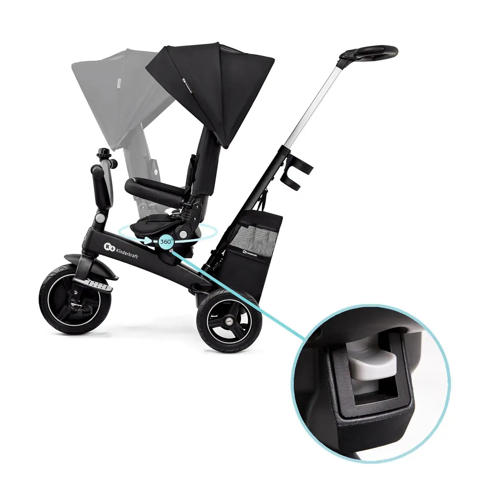 Трехколесный велосипед Kinderkraft Easytwist Black (KREASY00BLK0000)