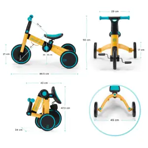 Трехколесный велосипед 3 в 1 Kinderkraft 4TRIKE Primrose Yellow (KR4TRI00YEL0000) UA