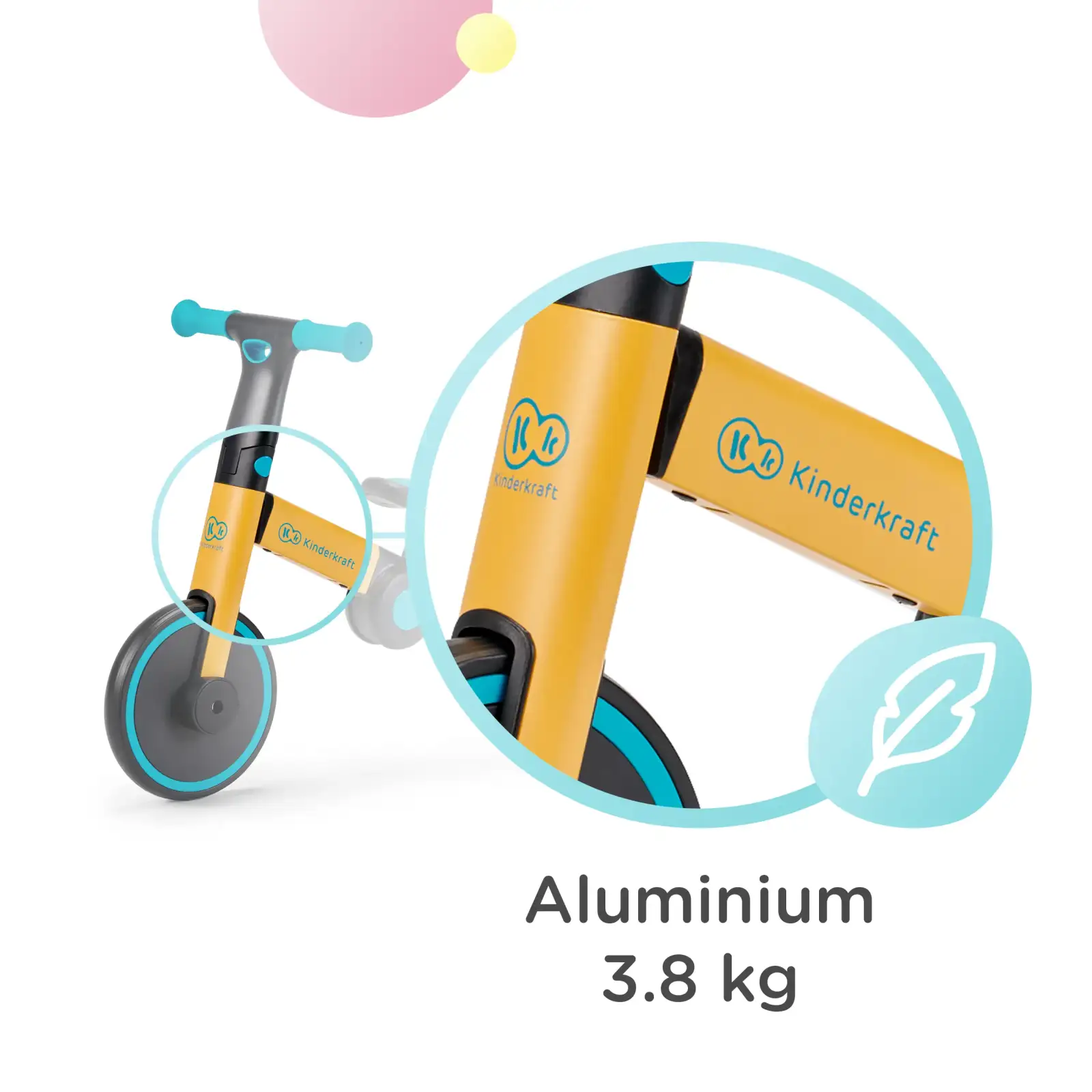 Трехколесный велосипед 3 в 1 Kinderkraft 4TRIKE Primrose Yellow (KR4TRI00YEL0000) UA