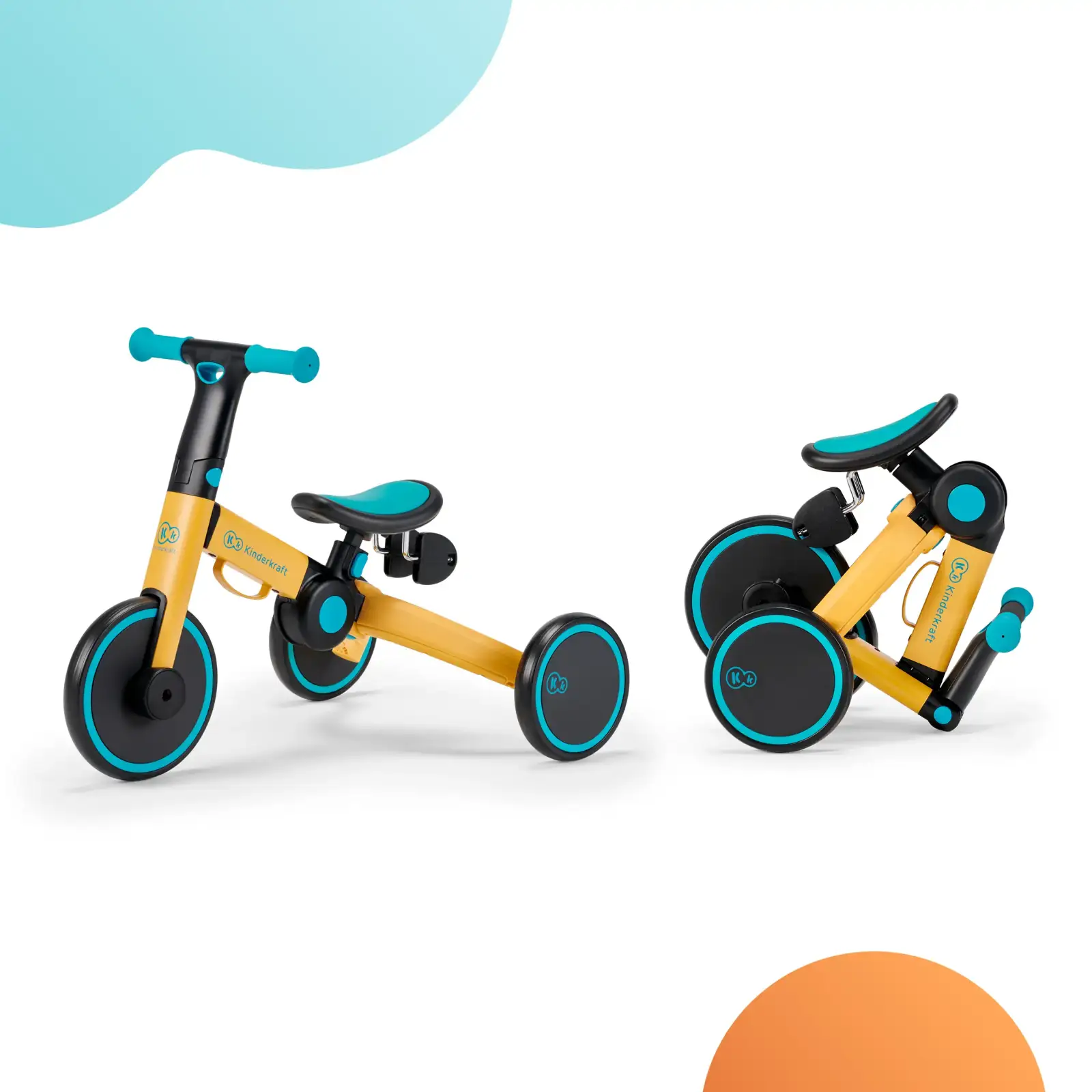 Трехколесный велосипед 3 в 1 Kinderkraft 4TRIKE Primrose Yellow (KR4TRI00YEL0000) UA