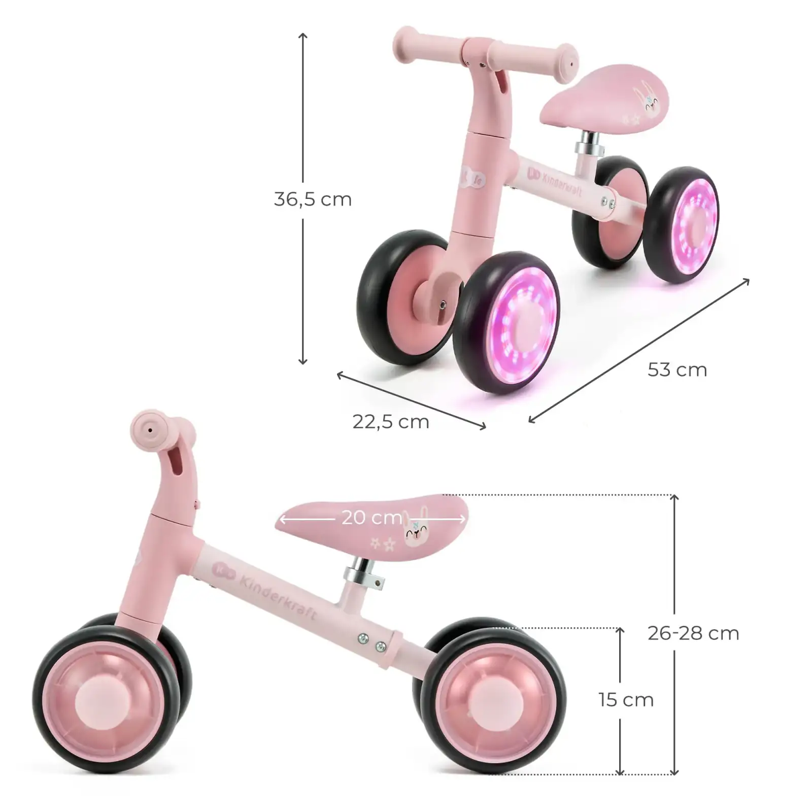 Каталка-біговел Kinderkraft Cutie Flash Pink (KRCUFL00PNK0000) UA