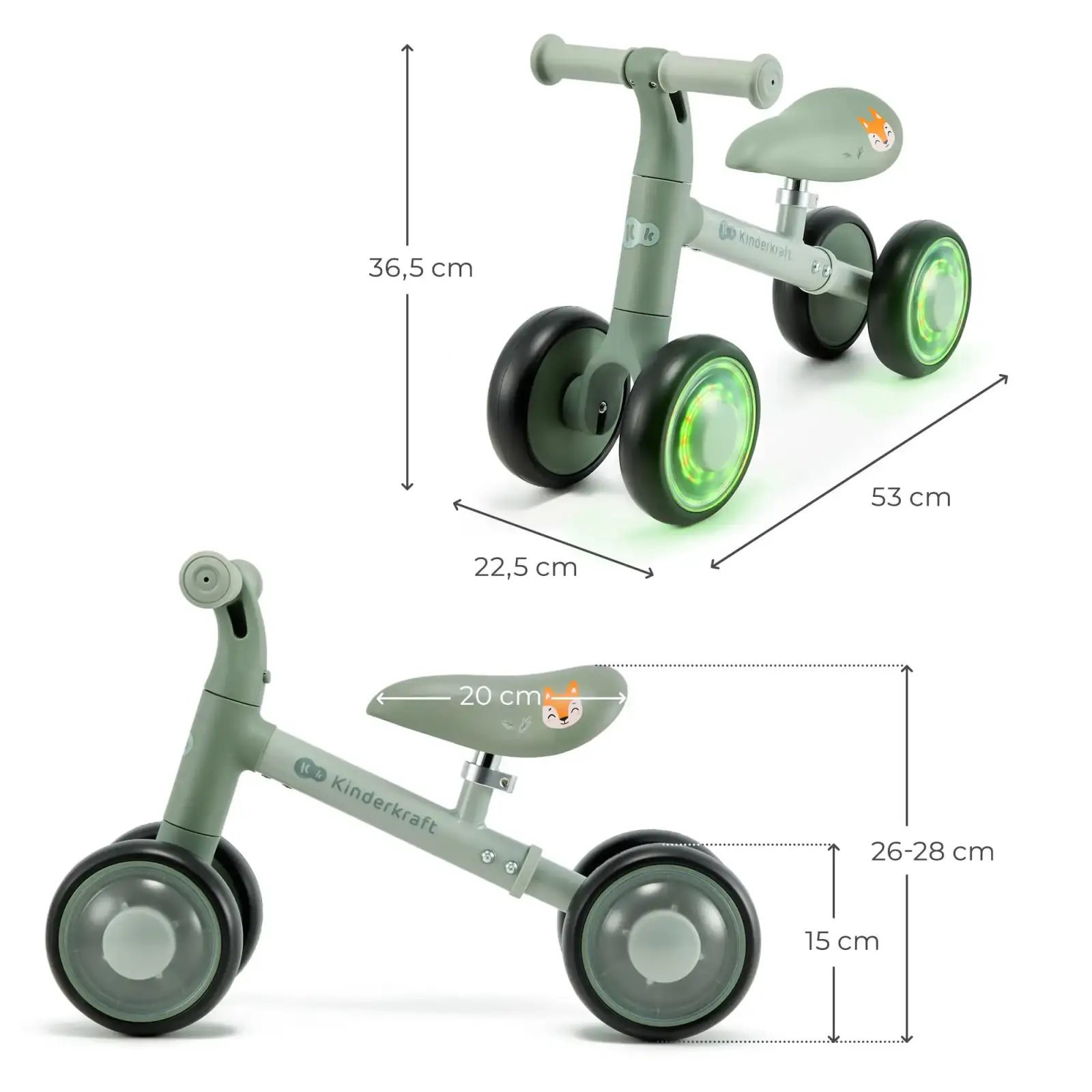 Каталка-біговел Kinderkraft Cutie Flash Green (KRCUFL00GRE0000) UA