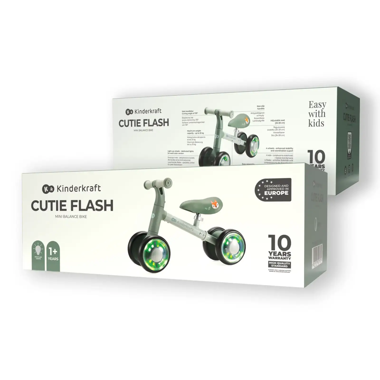 Каталка-біговел Kinderkraft Cutie Flash Green (KRCUFL00GRE0000) UA