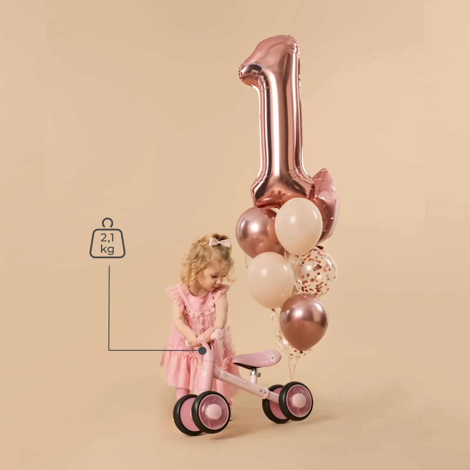 Каталка-біговел Kinderkraft Cutie Flash Beige (KRCUFL00BEG0000)