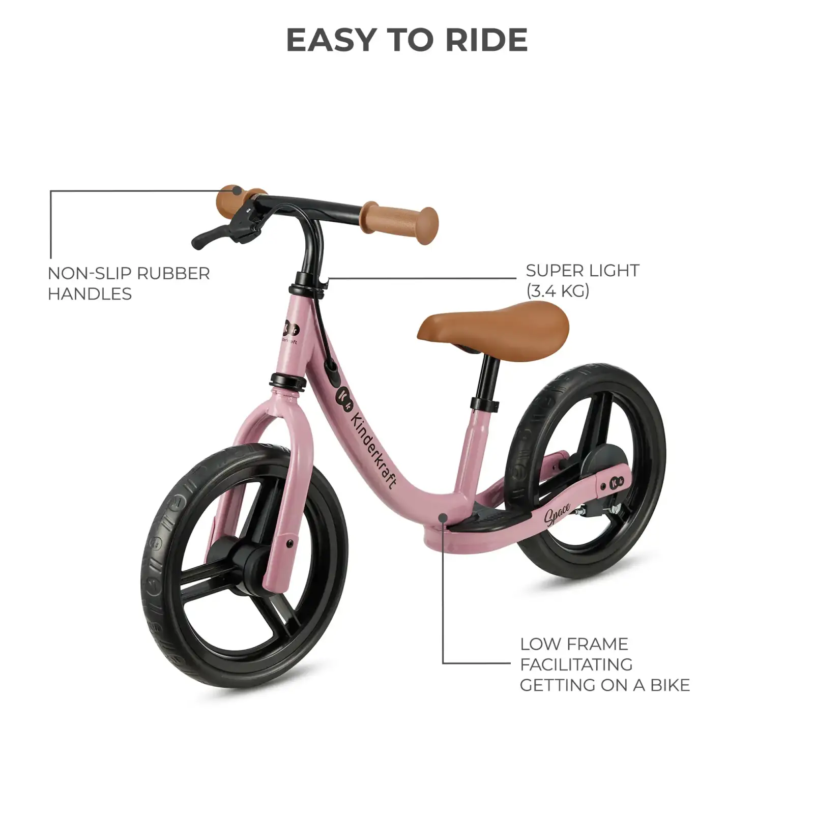 Біговел Kinderkraft Space Dark Pink (KRSPAC23PNK0000) UA