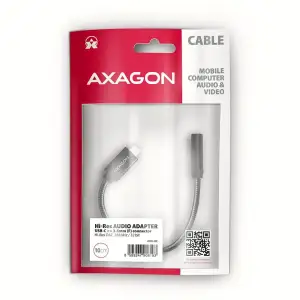 Адаптер AXAGON ADA-HC USB-C to Mini-Jack 3.5 mm HI-RES DAC, чорний UA