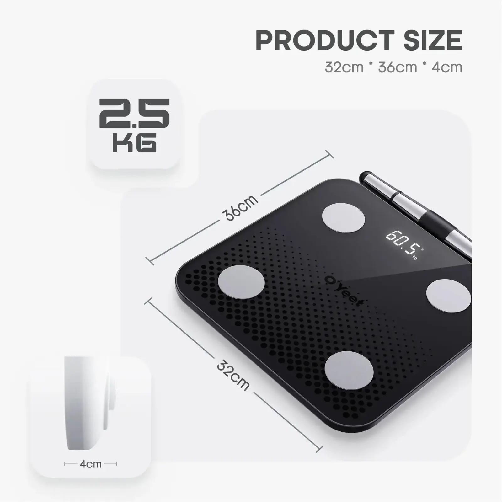 Ваги підлогові OYEET BS-OY03 DARK GREY UA