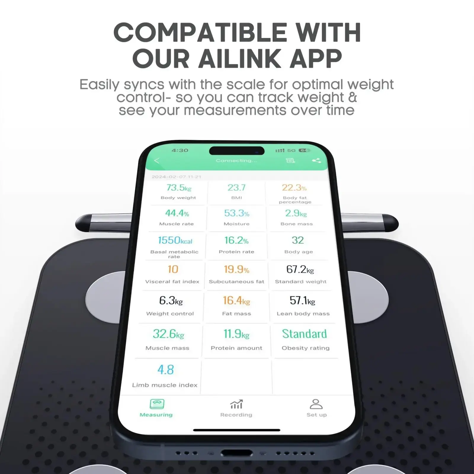 Ваги підлогові OYEET BS-OY03 DARK GREY UA