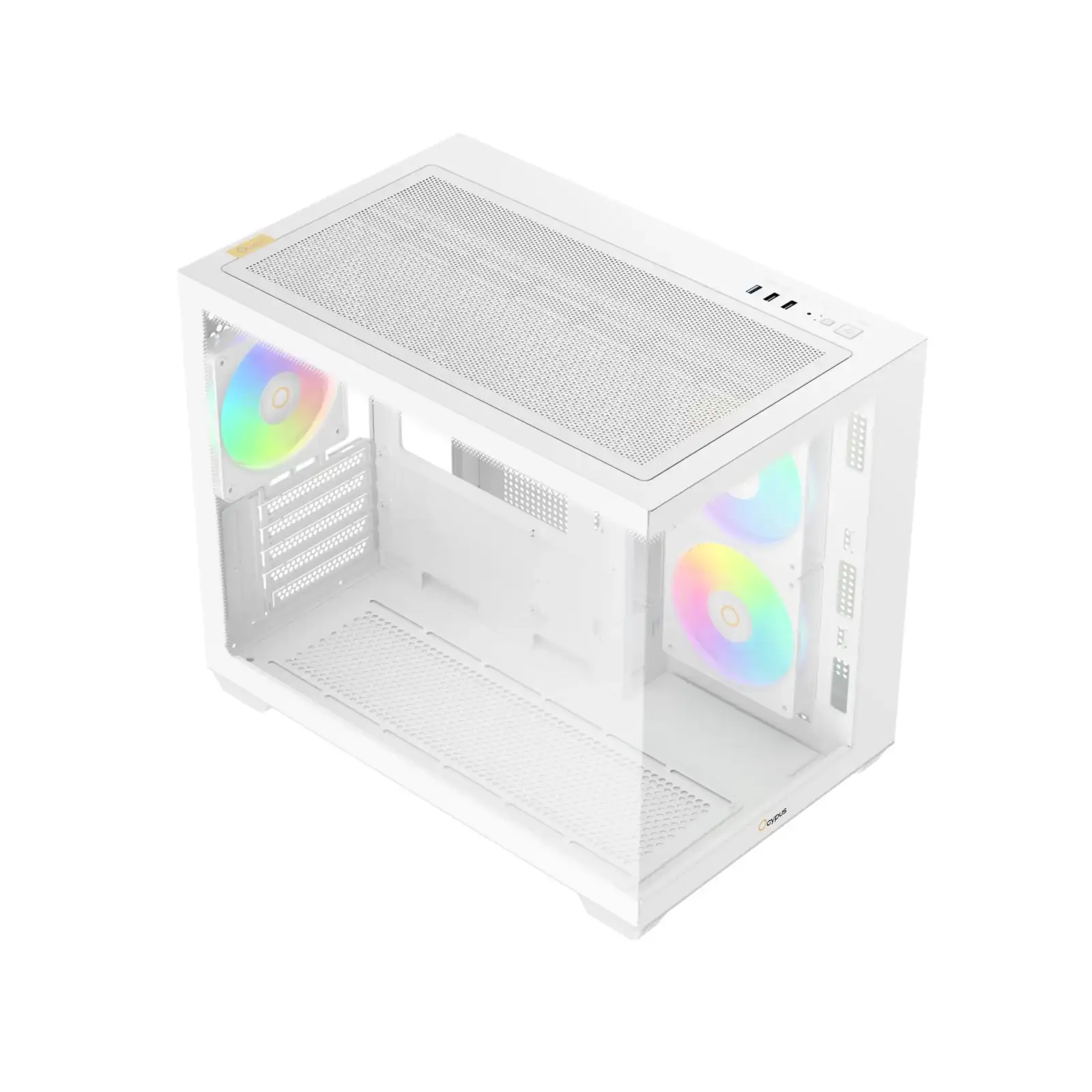 Корпус для комп'ютера MATX W/O PSU GAMMA C54 ARGB білий (GAMMA-C54-WHD300XX-GL) OCYPUS UA
