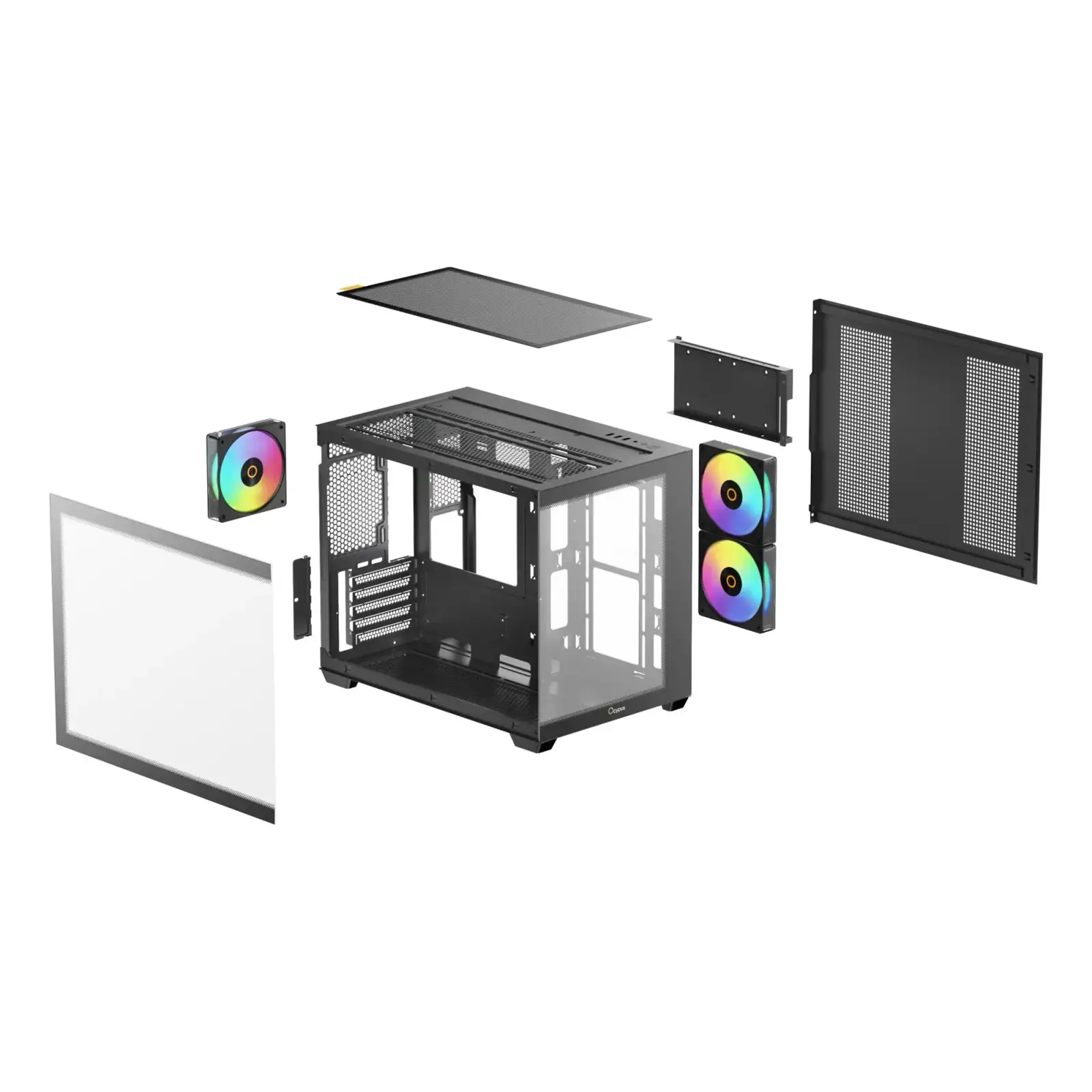 Корпус для комп'ютера MATX W/O PSU GAMMA C54 ARGB чорний (GAMMA-C54-BKD300XX-GL) OCYPUS UA