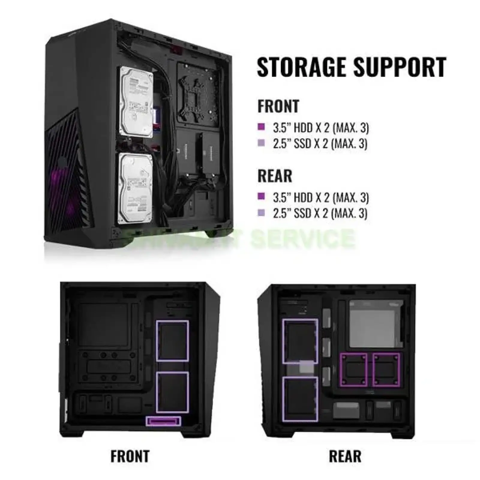Корпус ATX W/O PSU K501L-KGNN-SR1 COOLER MASTER UA