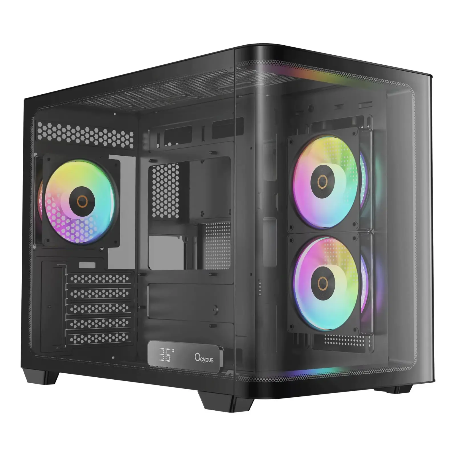 Корпус для комп'ютера IOTA C50 BK CURVE ARGB DIGITAL (IOTA-C50-BKD300CD-GL) OCYPUS UA