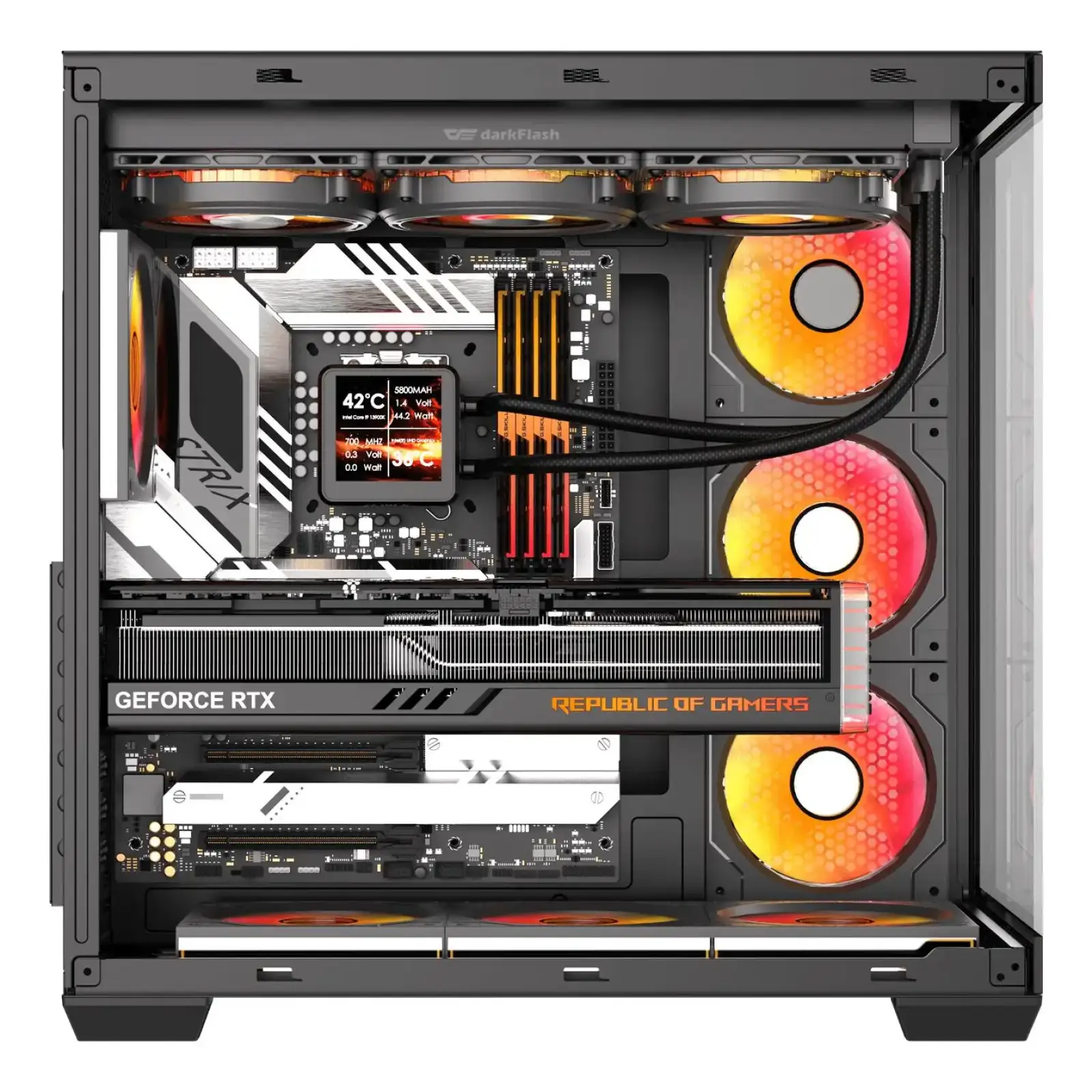 Корпус для комп'ютера DARK FLASH C280 EATX без блока живлення, чорний (C280 BLACK) UA