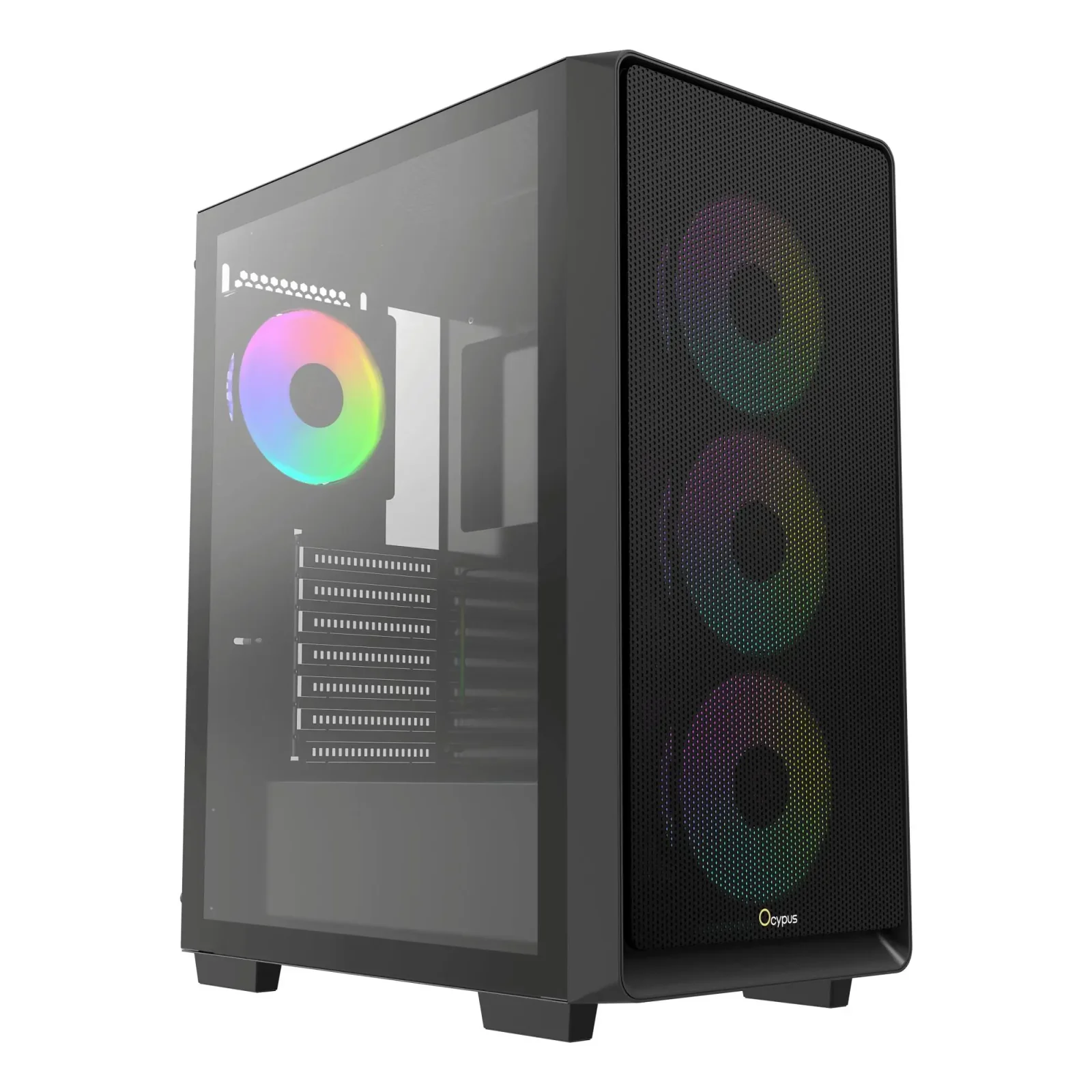 Корпус для комп'ютера ATX W/O PSU GAMMA C60 BK ARGB (GAMMA-C60-BKG400XX-GL) OCYPUS UA