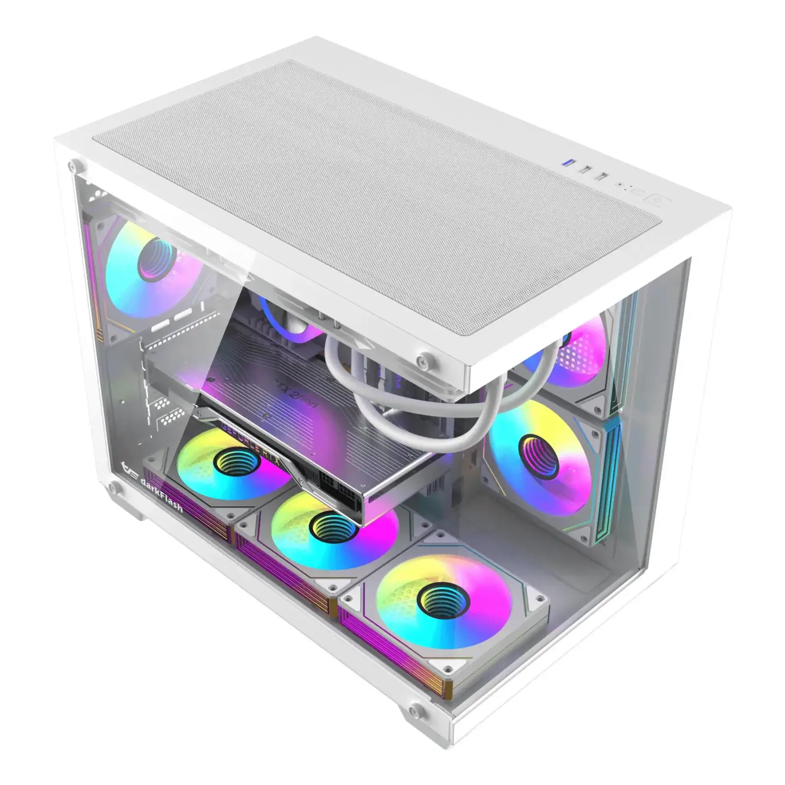 Корпус для комп'ютера DARK FLASH B275 PRO mATX без блока живлення, білий (B275 PRO WHITE) UA
