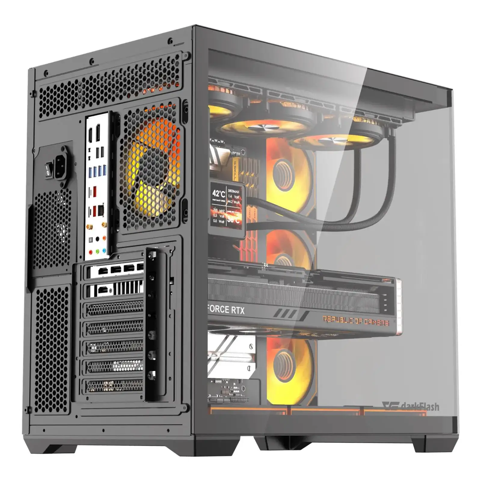 Корпус для комп'ютера DARK FLASH C280 EATX без блока живлення, чорний (C280 BLACK) UA