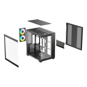 Корпус для комп'ютера ATX W/O PSU DELTA C74 ARGB чорний (DELTA-C74-BKD200XX-GL) OCYPUS UA