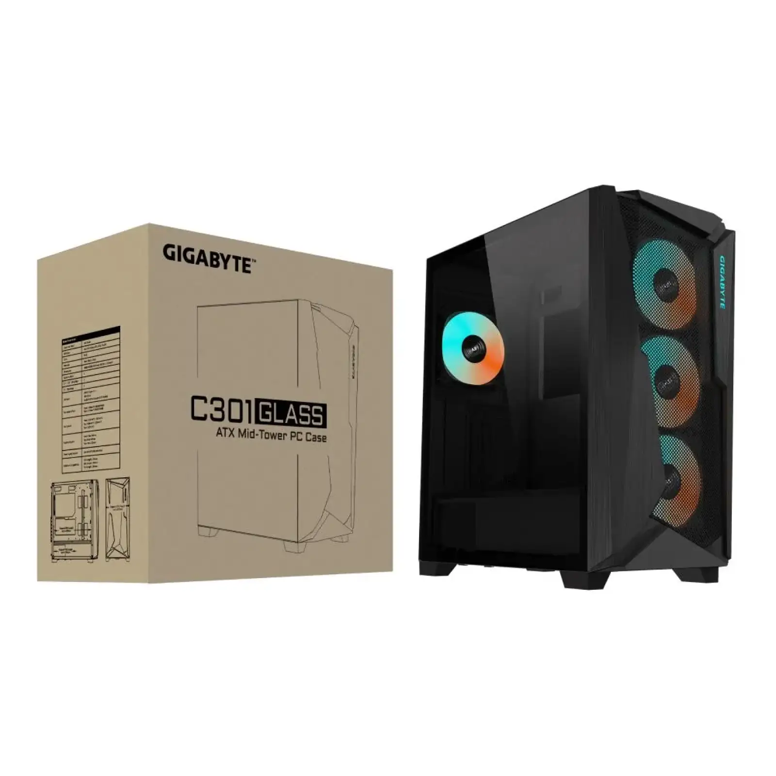 Корпус ATX W/O PSU GB-C301G BLACK GIGABYTE UA