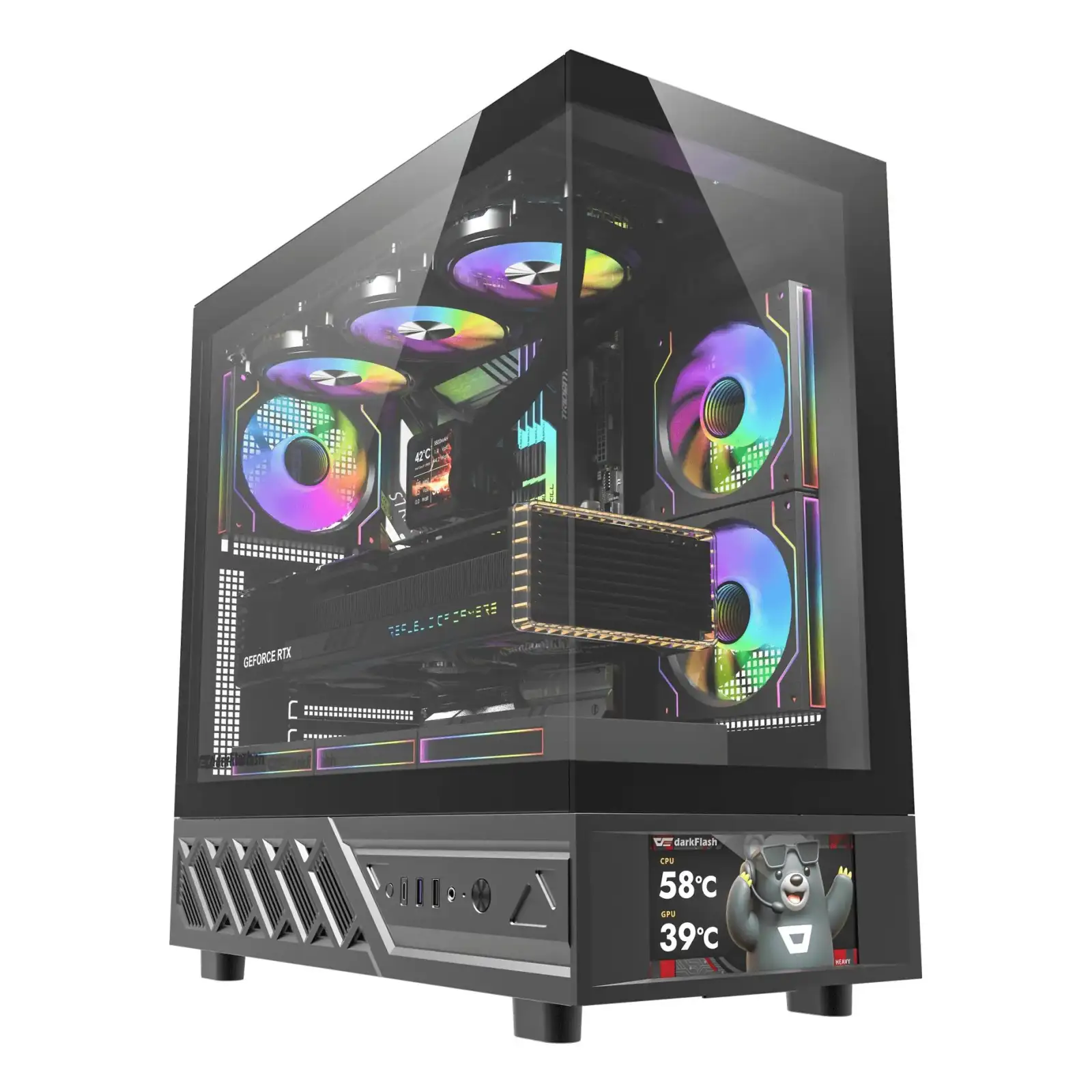 Корпус для комп'ютера DARK FLASH DS950V ATX без блока живлення, чорний (DS950V BLACK) UA