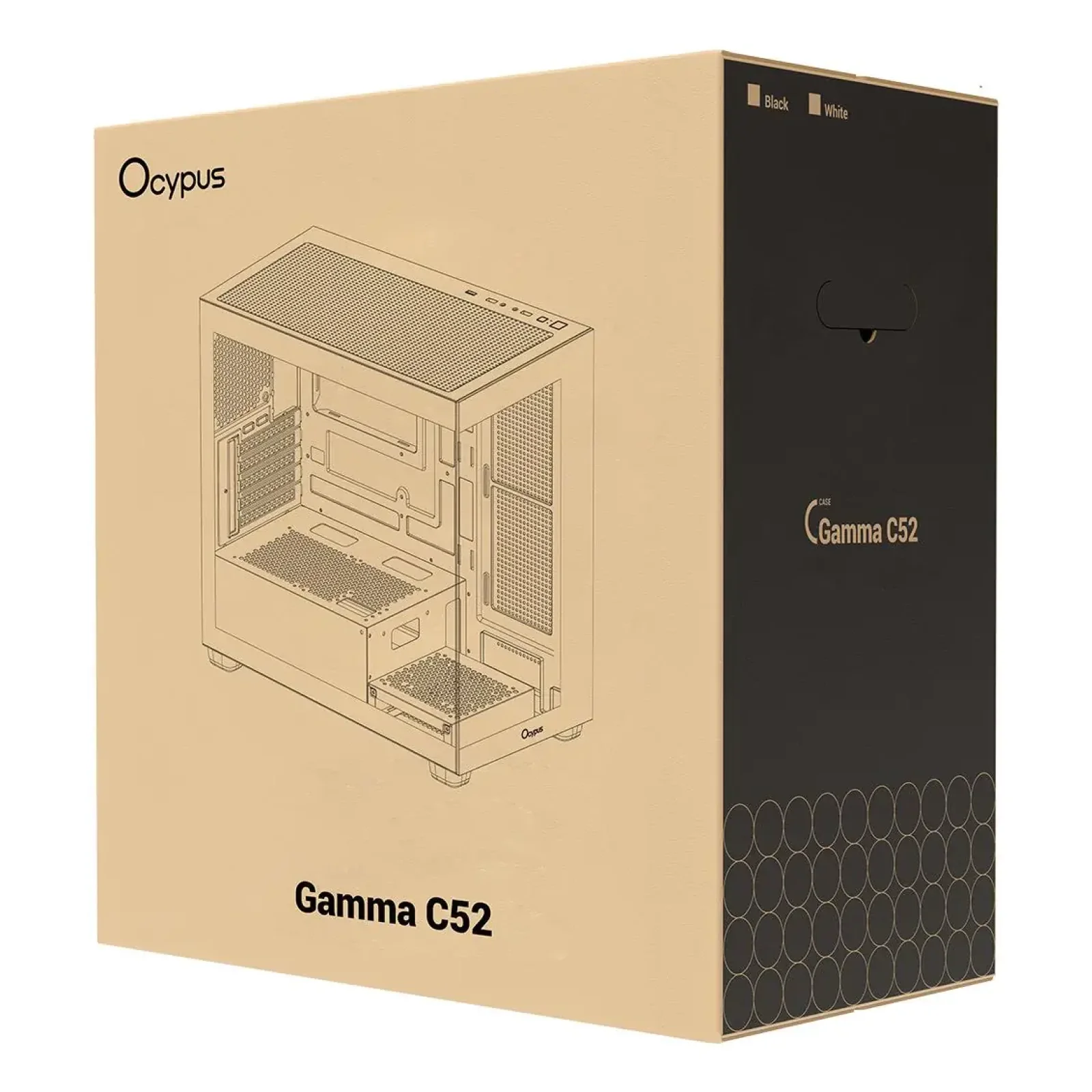Корпус для комп'ютера MATX W/O PSU GAMMA C52 BK (GAMMA-C52-BKD000XX-GL) OCYPUS UA