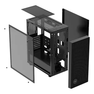 Корпус для комп'ютера ATX W/O PSU GAMMA C70 BK (GAMMA-C70-BKG000XX-GL) OCYPUS UA