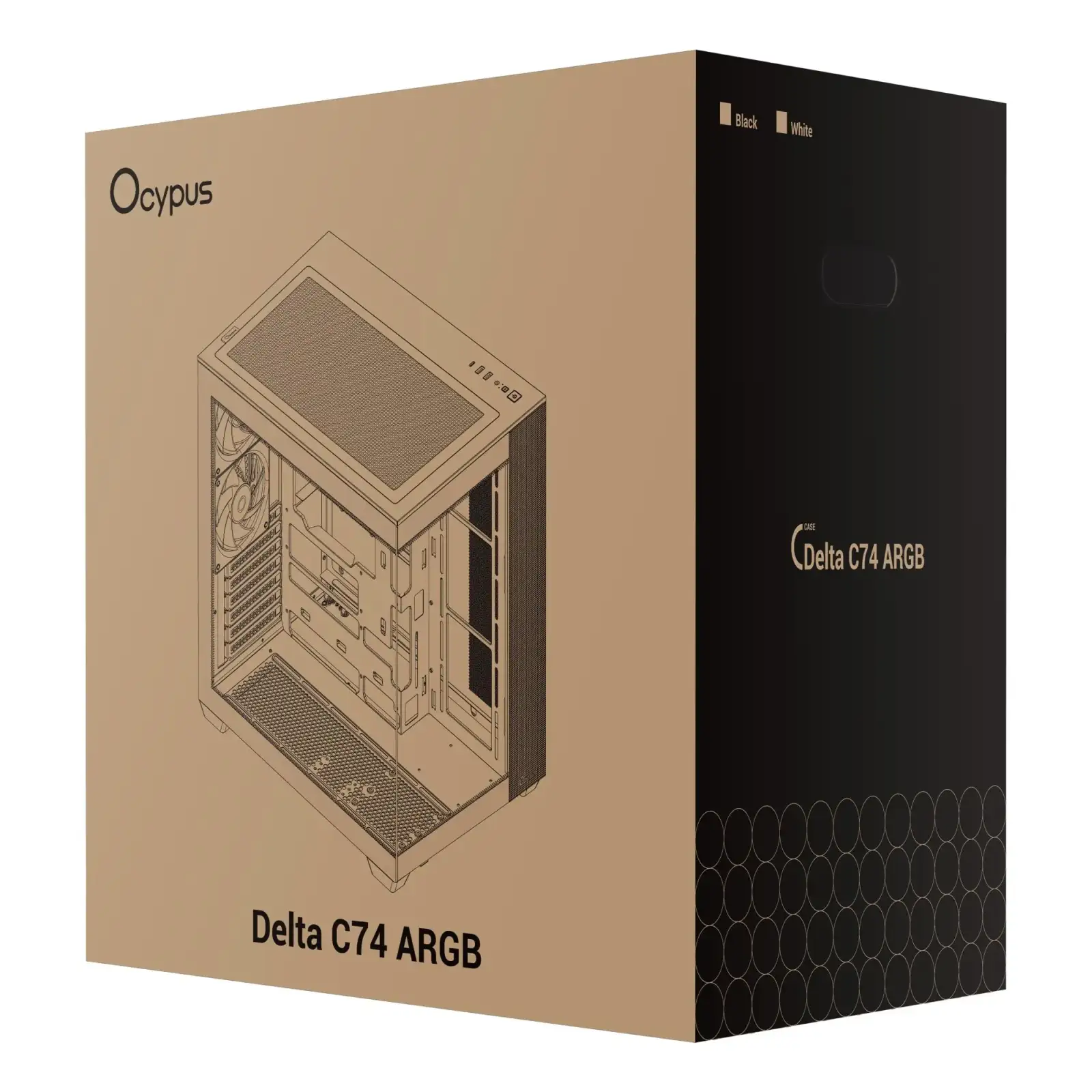 Корпус для комп'ютера ATX W/O PSU DELTA C74 ARGB чорний (DELTA-C74-BKD200XX-GL) OCYPUS UA