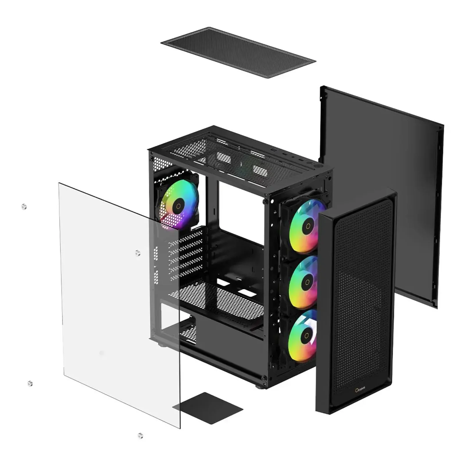 Корпус для комп'ютера MATX W/O PSU GAMMA C50 BK ARGB (GAMMA-C50-BKG400XX-GL) OCYPUS UA