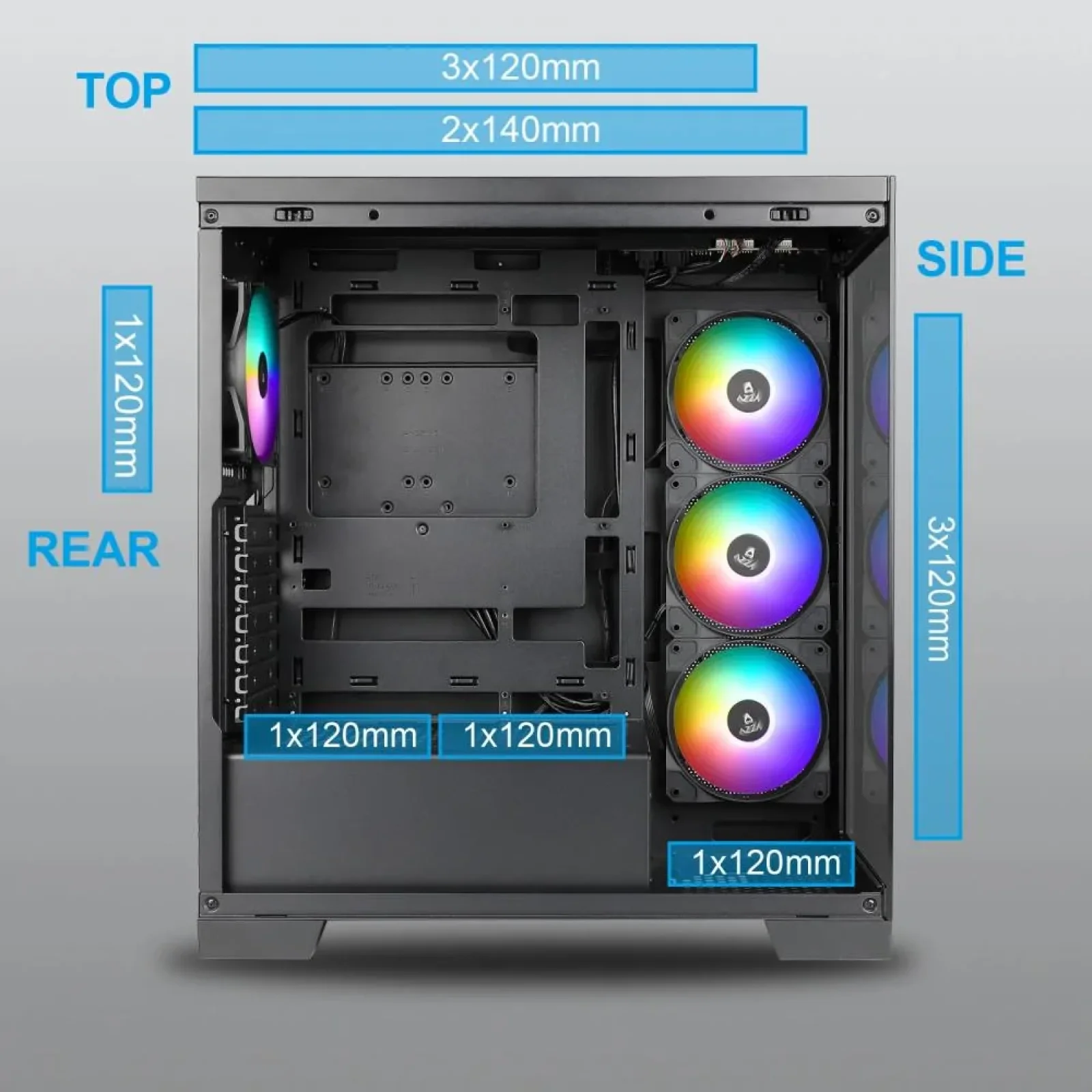 Корпус ATX W/O PSU COVE 570B CSAZ-570B AZZA UA