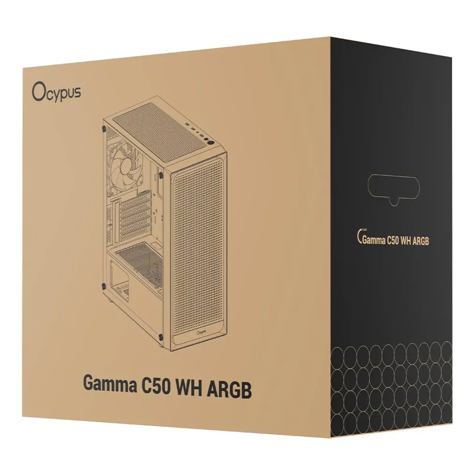 Корпус для комп'ютера MATX W/O PSU GAMMA C50 WH ARGB (GAMMA-C50-WHG400XX-GL) OCYPUS UA