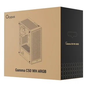 Корпус для комп'ютера MATX W/O PSU GAMMA C50 WH ARGB (GAMMA-C50-WHG400XX-GL) OCYPUS UA