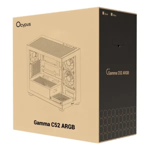 Корпус для комп'ютера MATX W/O PSU GAMMA C52 BK ARGB (GAMMA-C52-BKD300XX-GL) OCYPUS UA