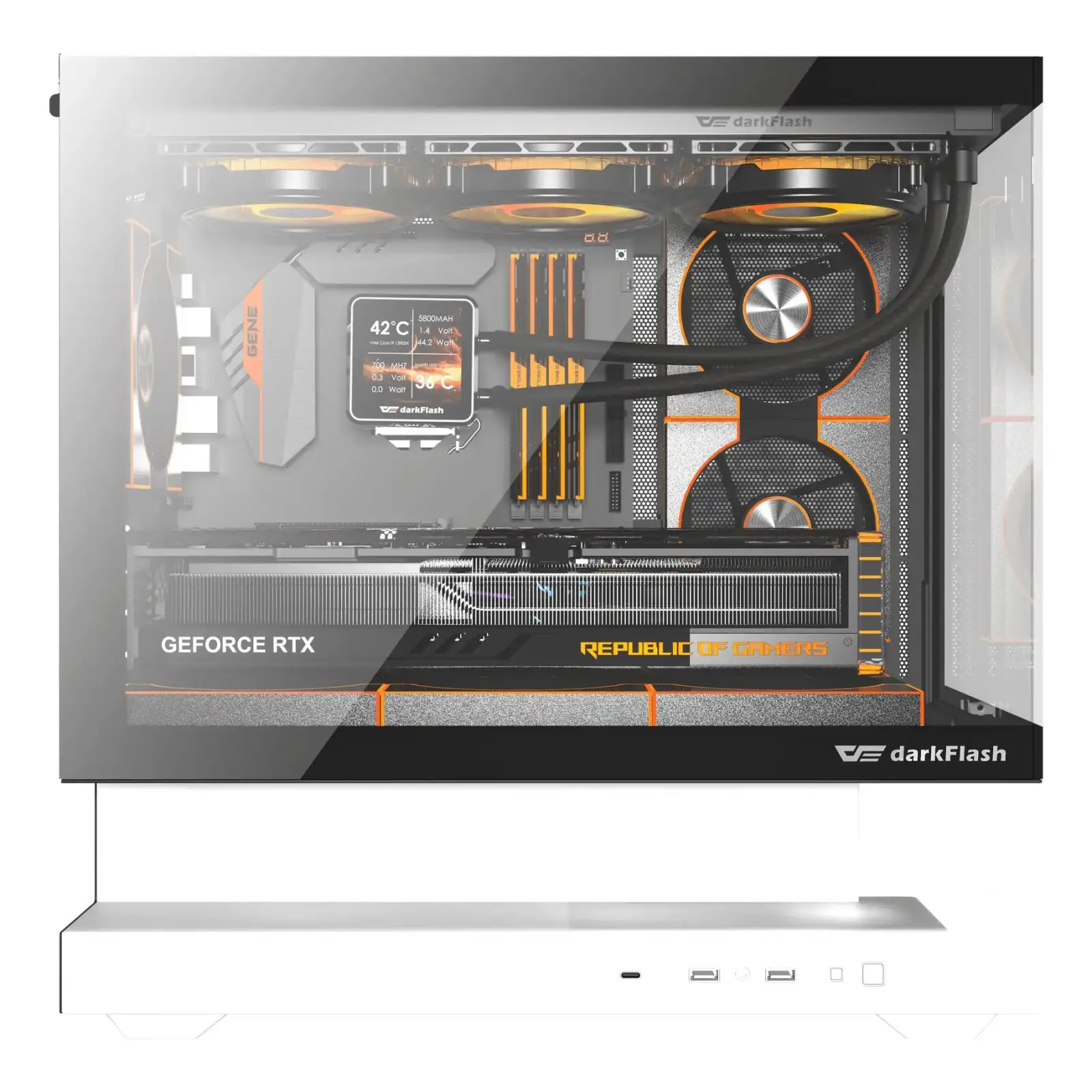 Корпус для комп'ютера DARK FLASH F1 mATX без блока живлення, білий (F1 WHITE) UA