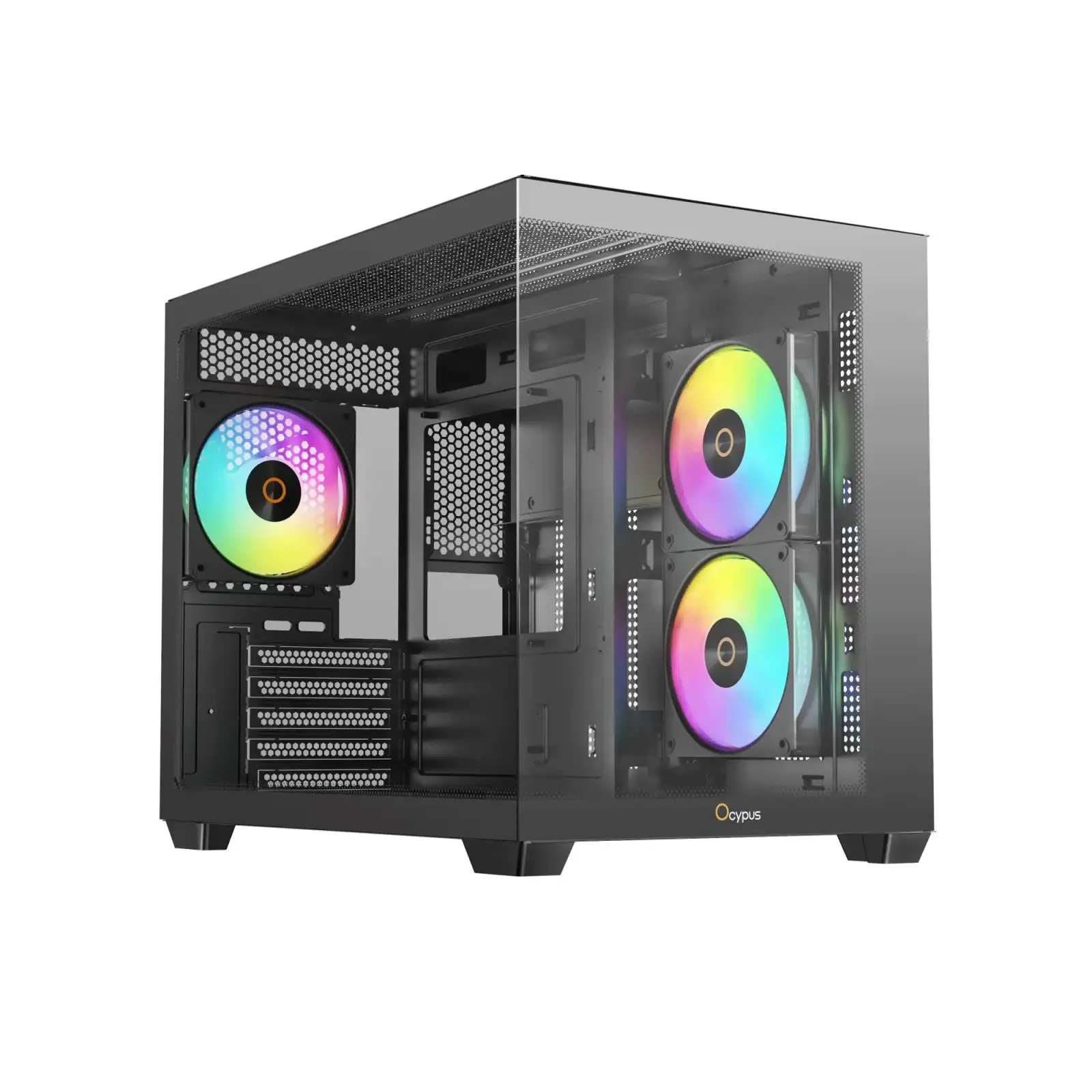 Корпус для комп'ютера MATX W/O PSU GAMMA C54 ARGB чорний (GAMMA-C54-BKD300XX-GL) OCYPUS UA