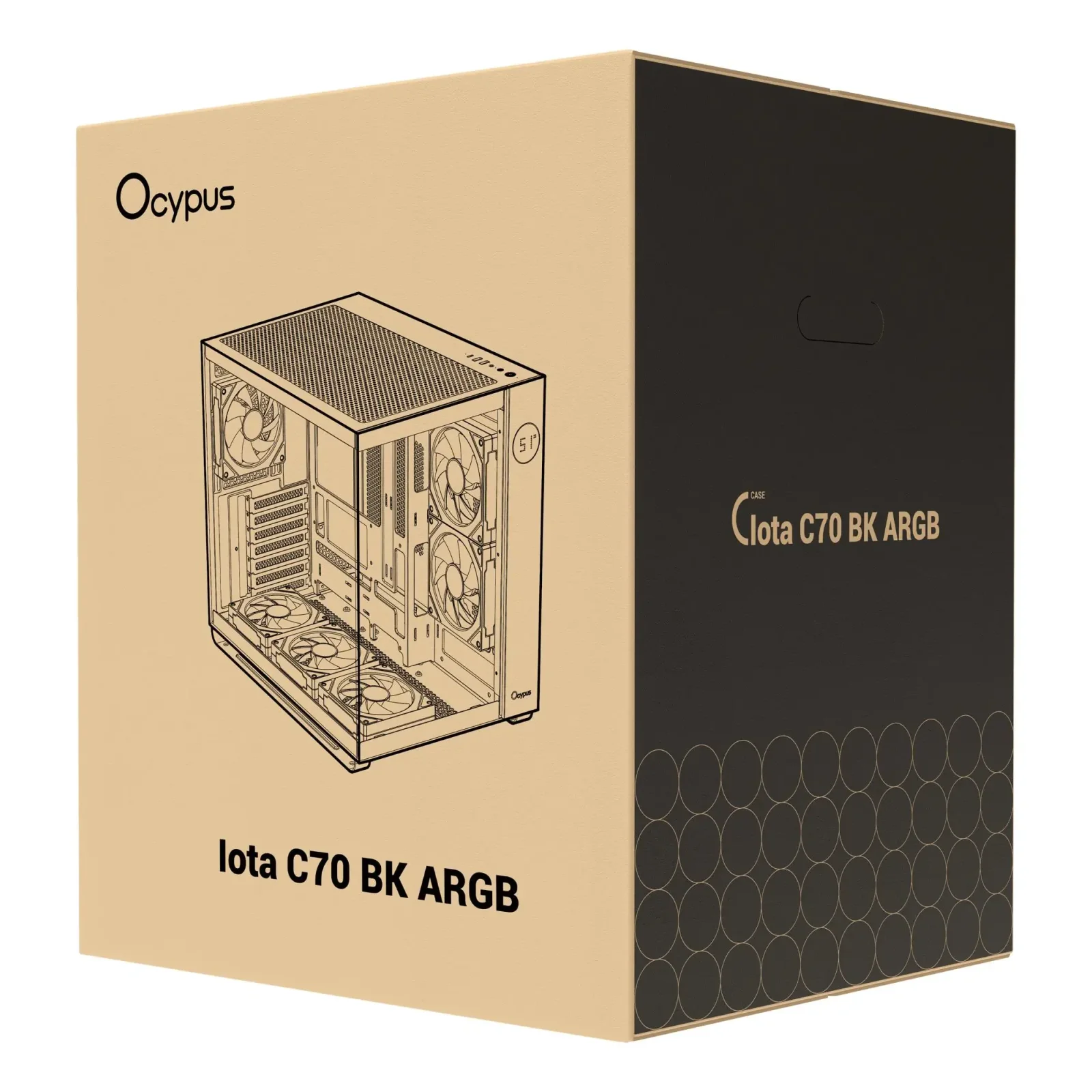 Корпус для комп'ютера ATX W/O PSU IOTA C70 BK ARGB (IOTA-C70-BKD600XX-GL) OCYPUS UA