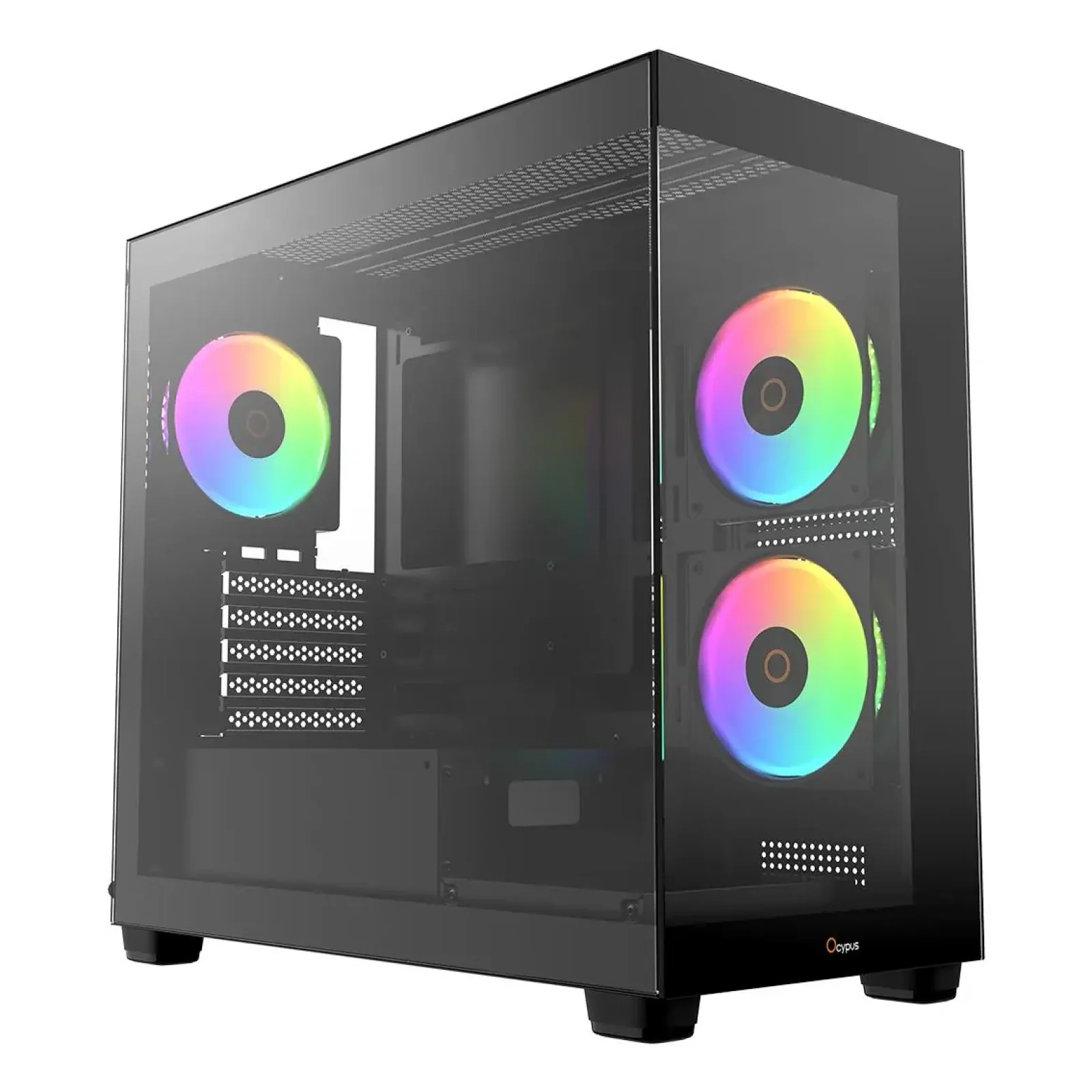 Корпус для комп'ютера MATX W/O PSU GAMMA C52 BK ARGB (GAMMA-C52-BKD300XX-GL) OCYPUS UA