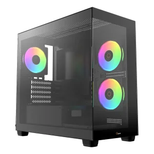Корпус для комп'ютера MATX W/O PSU GAMMA C52 BK ARGB (GAMMA-C52-BKD300XX-GL) OCYPUS UA