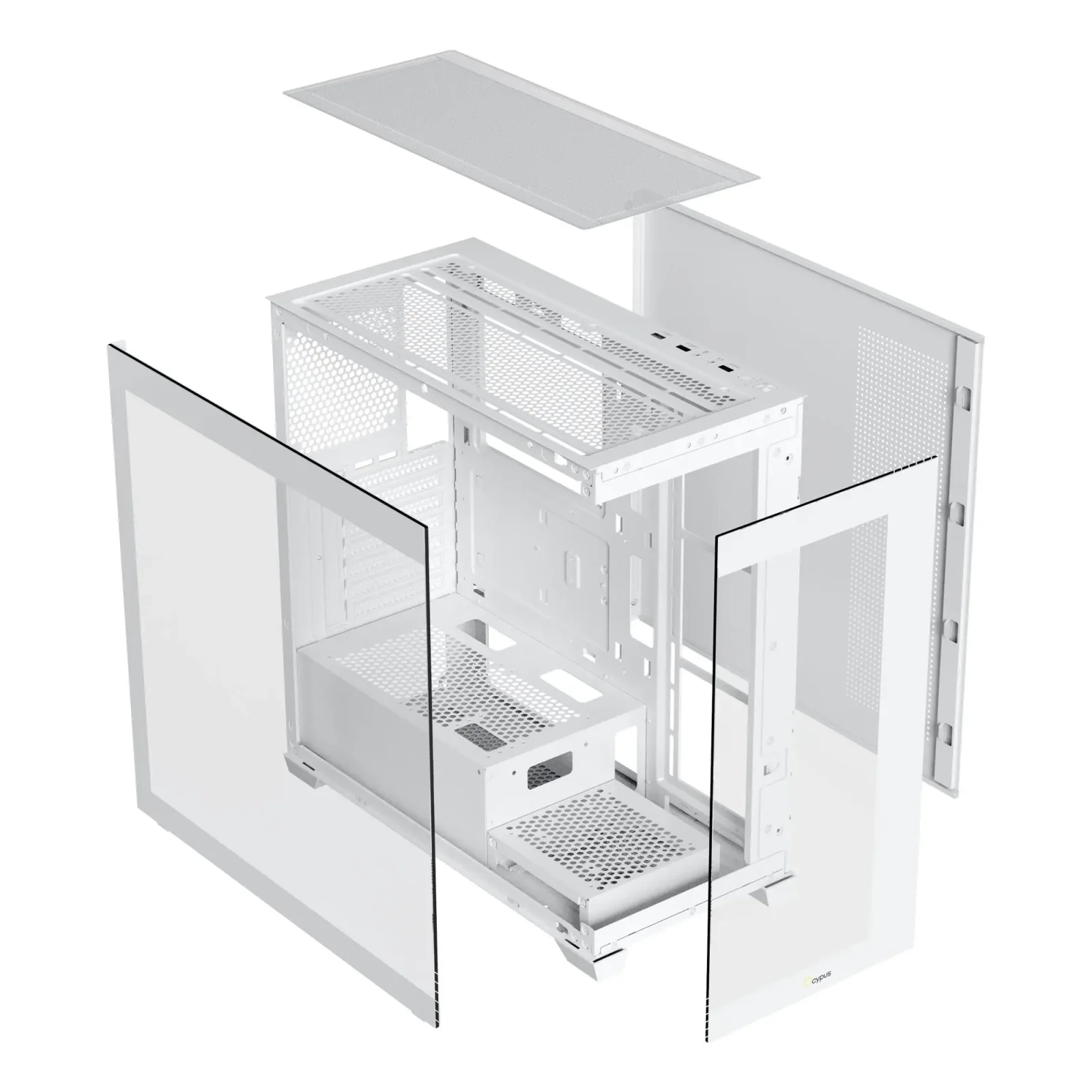 Корпус для комп'ютера ATX W/O PSU GAMMA C72 WH ARGB (GAMMA-C72-WHD400XX-GL) OCYPUS UA