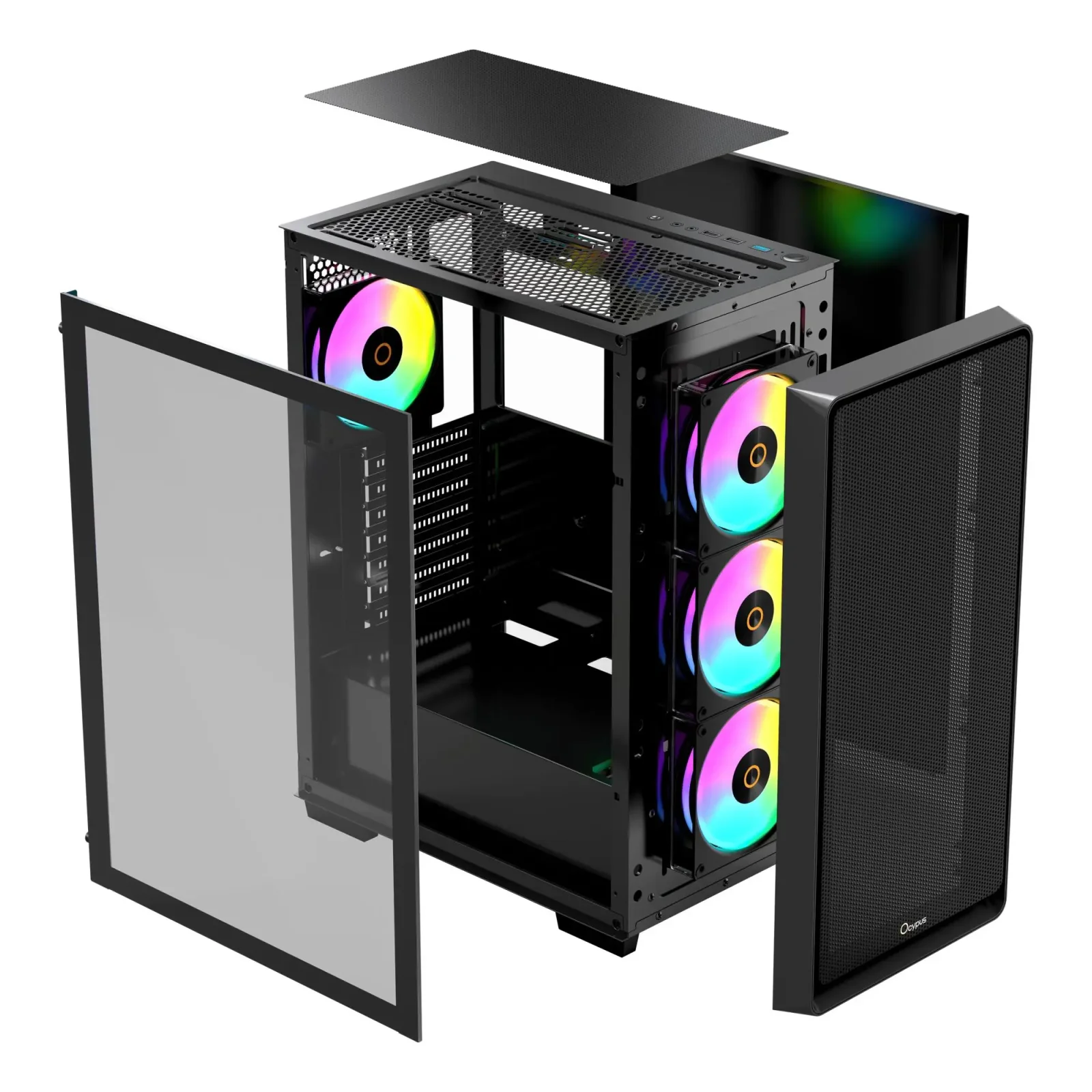 Корпус для комп'ютера ATX W/O PSU GAMMA C60 BK ARGB (GAMMA-C60-BKG400XX-GL) OCYPUS UA