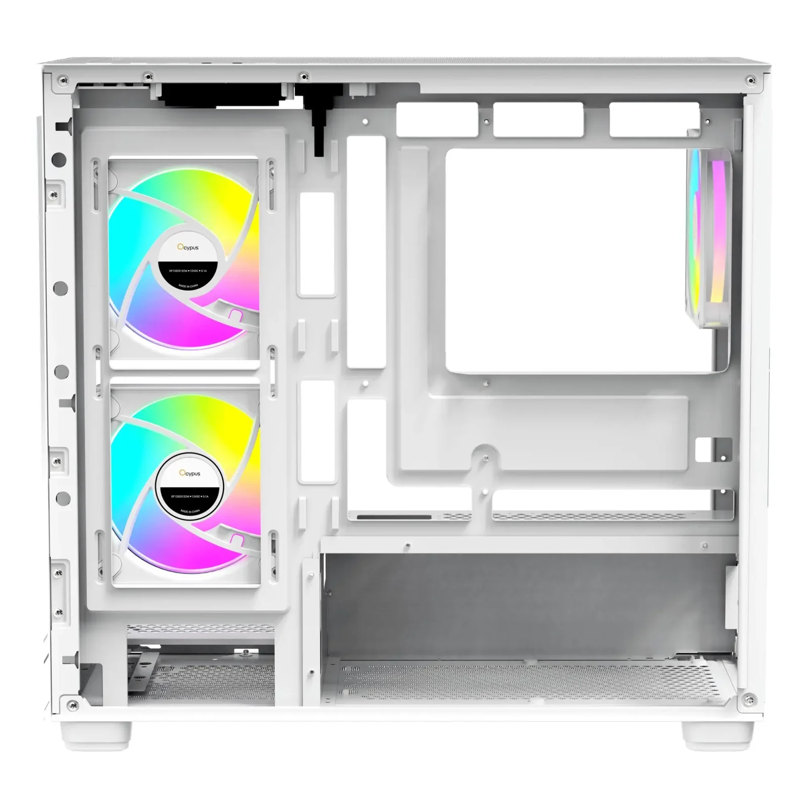 Корпус для комп'ютера MATX W/O PSU GAMMA C52 WH ARGB (GAMMA-C52-WHD300XX-GL) OCYPUS UA