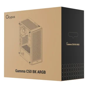 Корпус для комп'ютера MATX W/O PSU GAMMA C50 BK ARGB (GAMMA-C50-BKG400XX-GL) OCYPUS UA