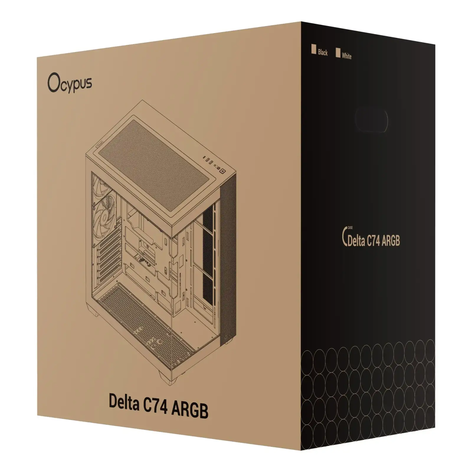 Корпус для комп'ютера ATX W/O PSU DELTA C74 ARGB білий (DELTA-C74-WHD200XX-GL) OCYPUS UA